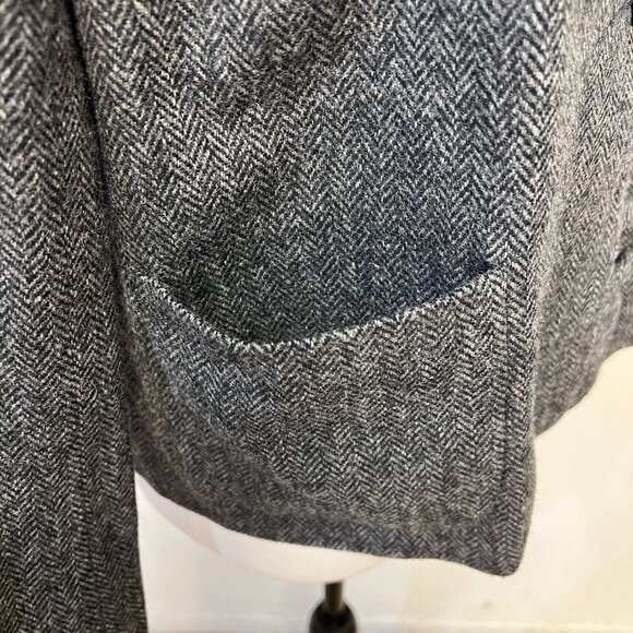 J.Crew Vintage Tweed Ruffle Wool Blazer Button Up Jacket Herringbone Lined 8 - Picture 11 of 12